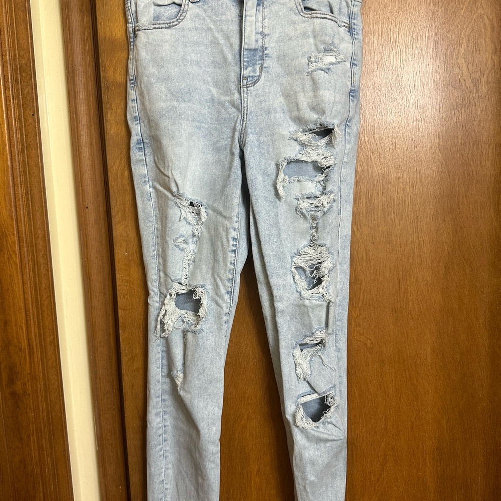 American Eagle Outfitters Blue Skinny Jeans Distressed
